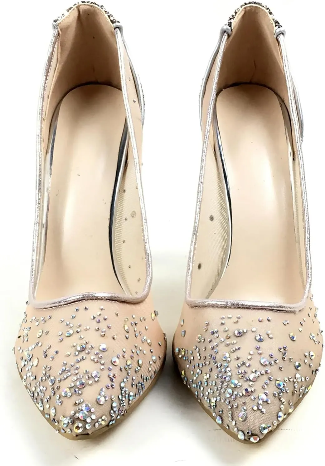 Women's High Heel Pumps Pointed Toe Stilettos Shoes Crystal Mesh Glitter Cover Heel Ladies Party Dress Heels Customized