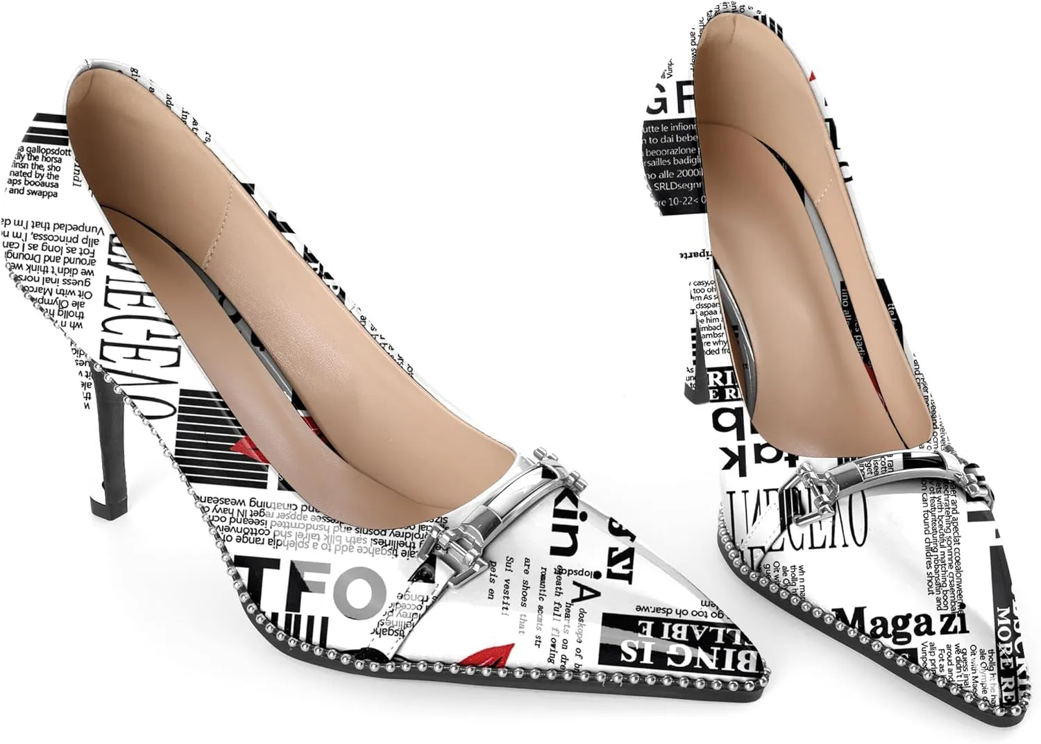 Women's High Heel Pumps Stiletto Heel Pumps for Women Pointed Toe Heels Elegant Classic 3.5 Inch Beaded Pumps