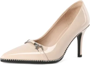 Women's High Heel Pumps Stiletto Heel Pumps for Women Pointed Toe Heels Elegant Classic 3.5 Inch Beaded Pumps