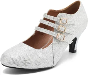 Women's Jessy Dress Mary Jane Shoes Round Toe Low Heels Wedding Office Work Pumps