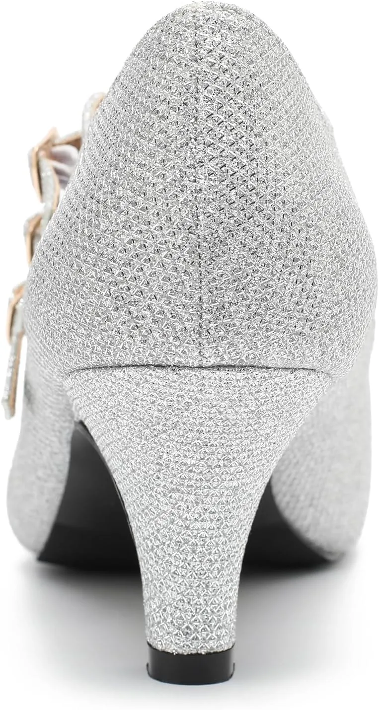 Women's Jessy Dress Mary Jane Shoes Round Toe Low Heels Wedding Office Work Pumps