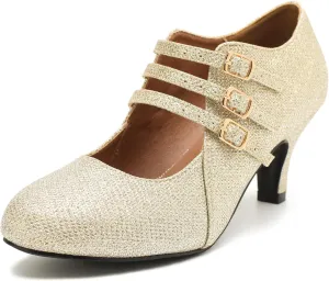 Women's Jessy Dress Mary Jane Shoes Round Toe Low Heels Wedding Office Work Pumps