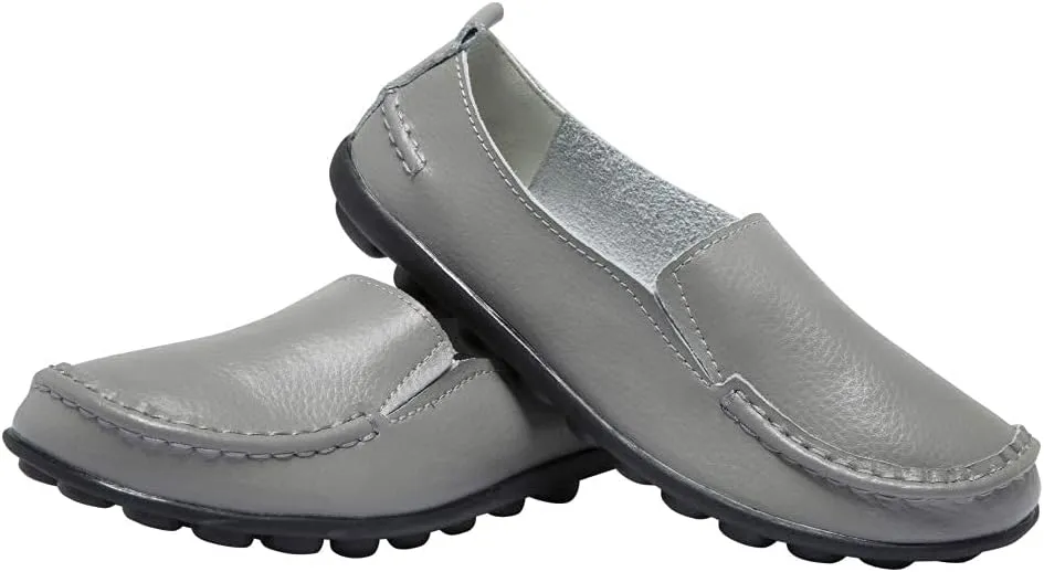 Women's Leather Loafers Comfortable Flat Shoes