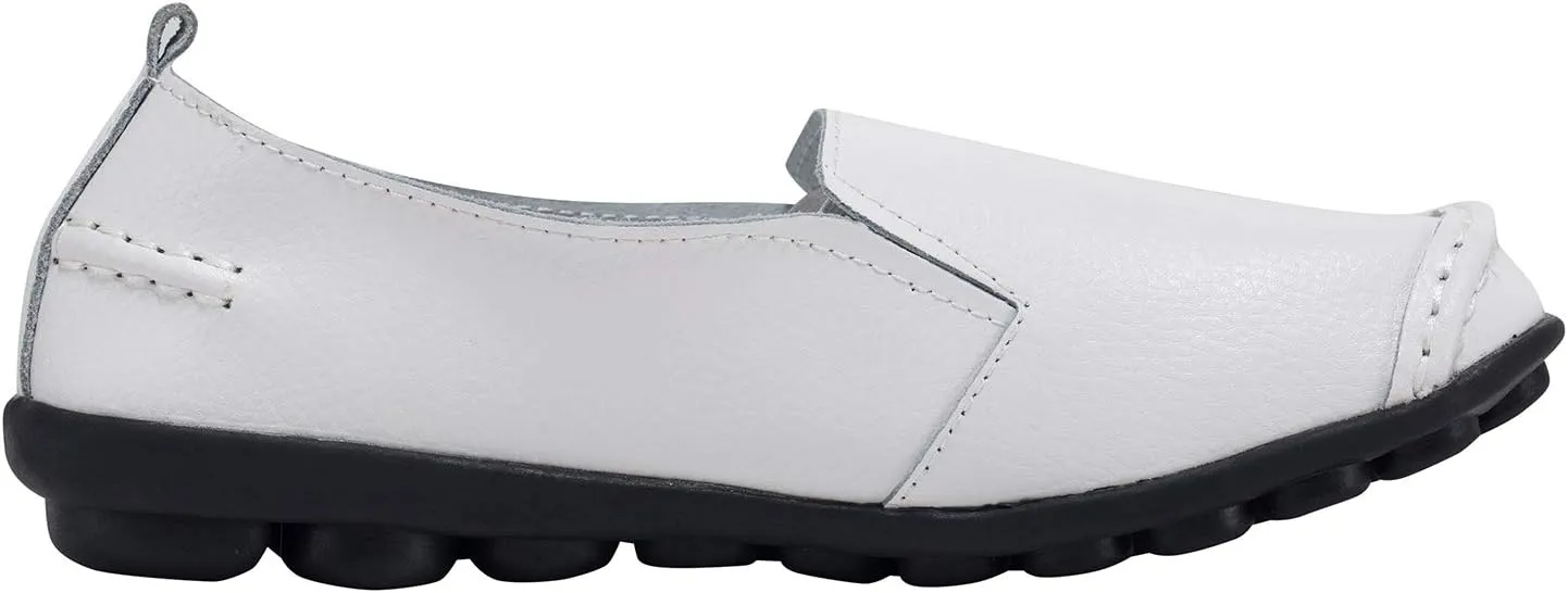 Women's Leather Loafers Comfortable Flat Shoes