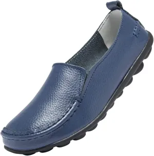 Women's Leather Loafers Comfortable Flat Shoes