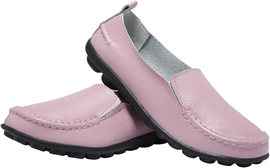 Women's Leather Loafers Comfortable Flat Shoes