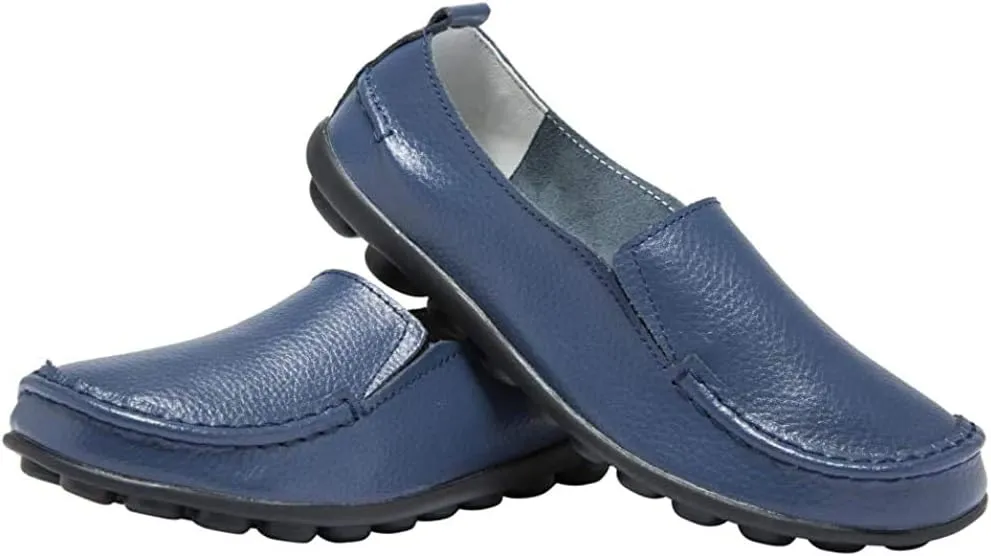 Women's Leather Loafers Comfortable Flat Shoes