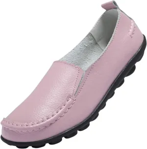 Women's Leather Loafers Comfortable Flat Shoes