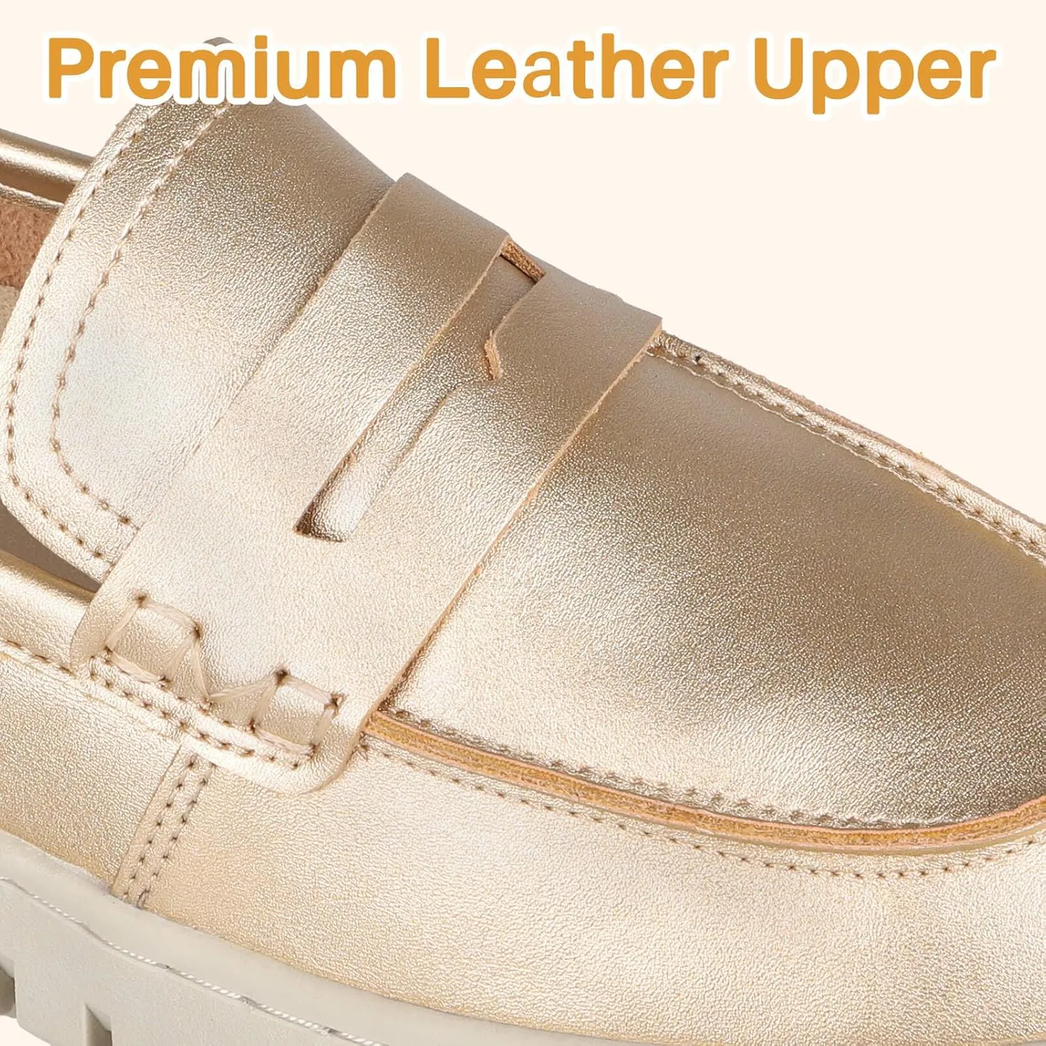 Women's Leather Loafers Flats Slip-ons Shoes Fashion Comfort Casual Lightweight Loafers