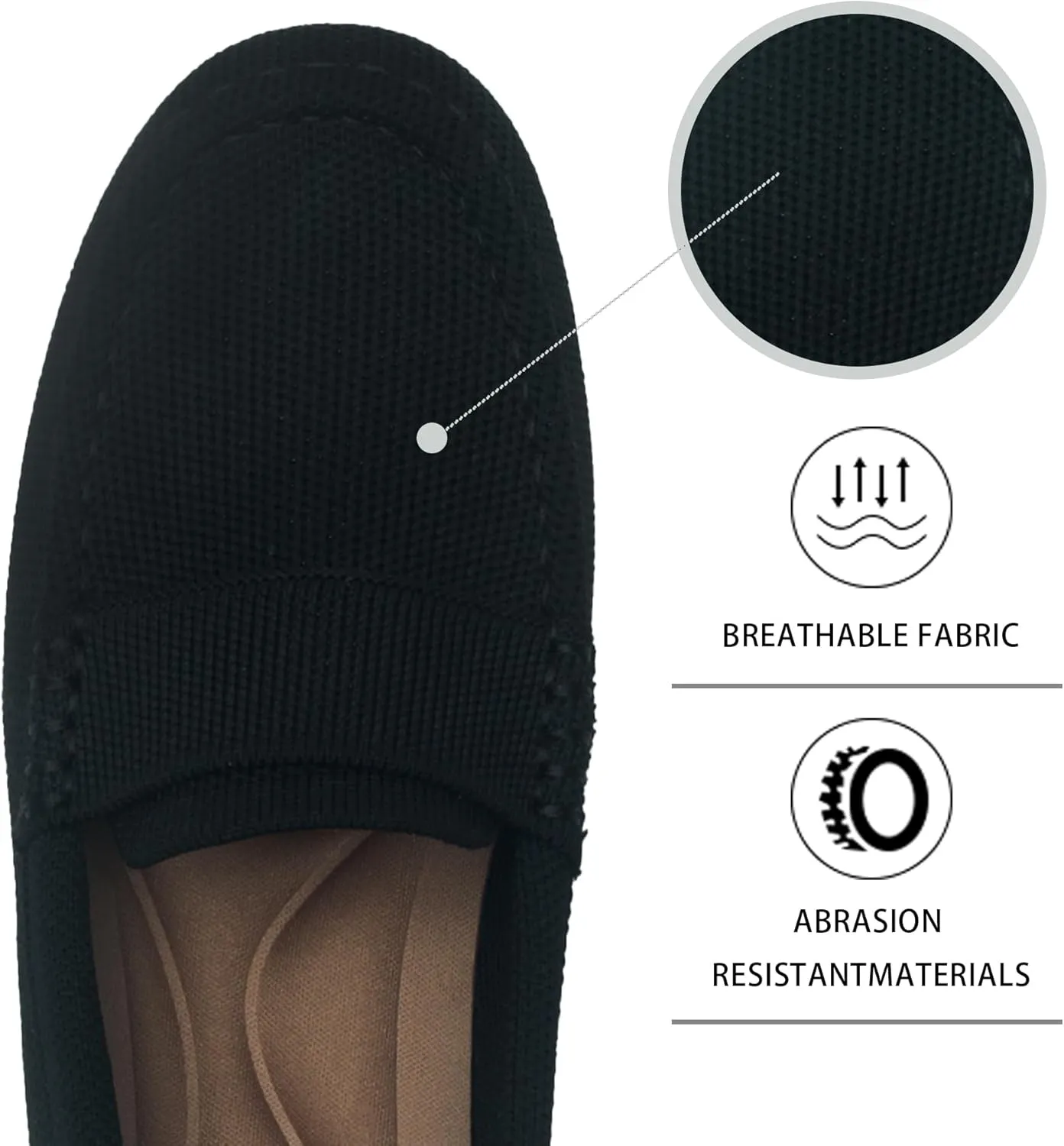 Women's Lightweight Knitted Loafers Casual Flat Shoes Comfortable Boat Shoes Flat Bottomed Breathable Shoes