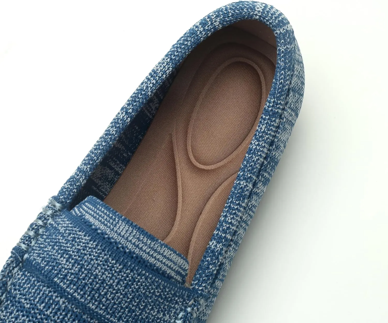 Women's Lightweight Knitted Loafers Casual Flat Shoes Comfortable Boat Shoes Flat Bottomed Breathable Shoes