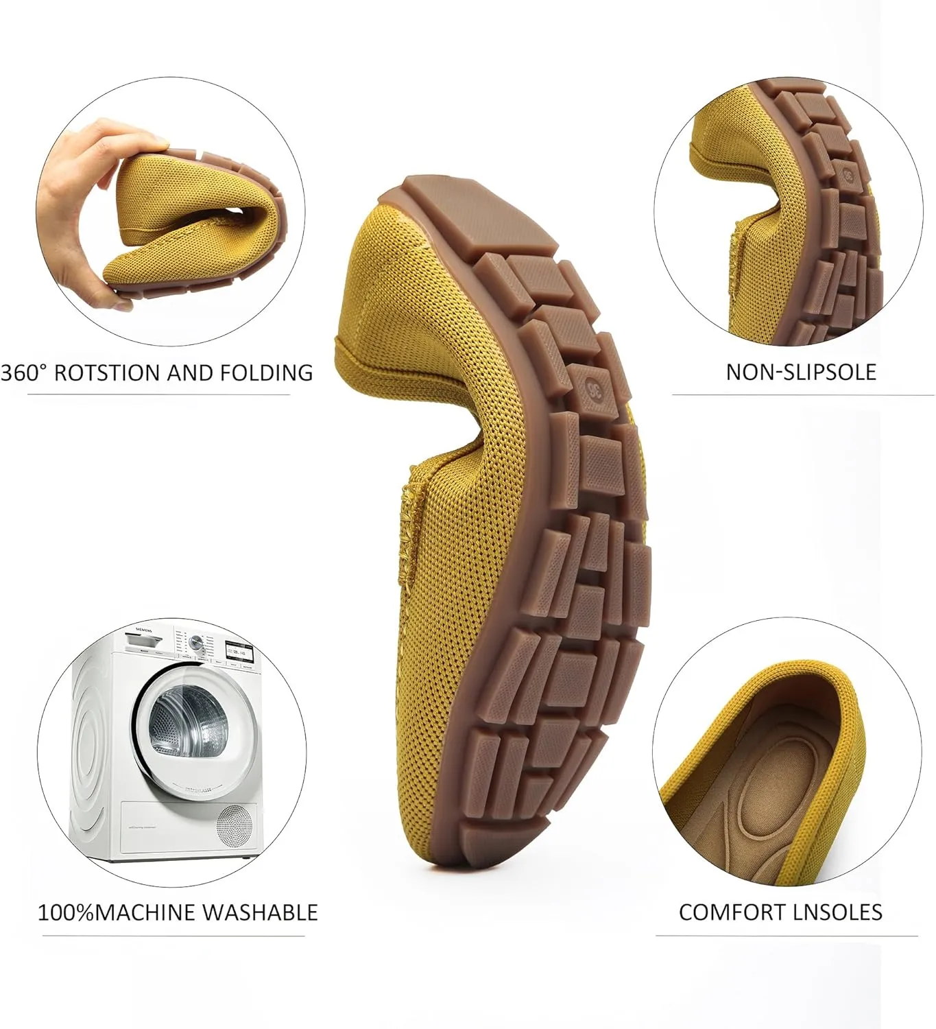 Women's Lightweight Knitted Loafers Casual Flat Shoes Comfortable Boat Shoes Flat Bottomed Breathable Shoes