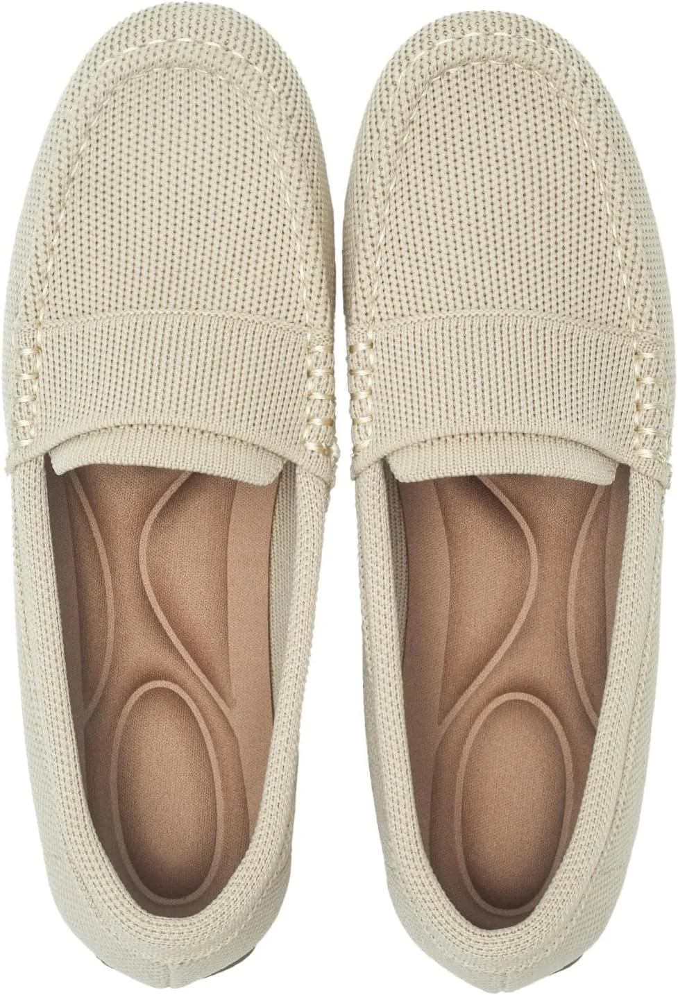 Women's Lightweight Knitted Loafers Casual Flat Shoes Comfortable Boat Shoes Flat Bottomed Breathable Shoes