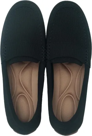 Women's Lightweight Knitted Loafers Casual Flat Shoes Comfortable Boat Shoes Flat Bottomed Breathable Shoes
