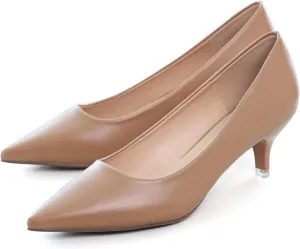 Women's Low Kitten Heel Pumps Classic Fashion Dress Pumps Simple Heeled Shoes for Office Work