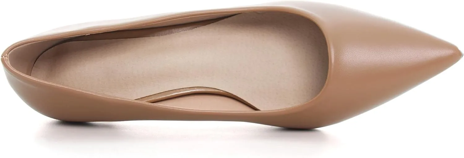 Women's Low Kitten Heel Pumps Classic Fashion Dress Pumps Simple Heeled Shoes for Office Work