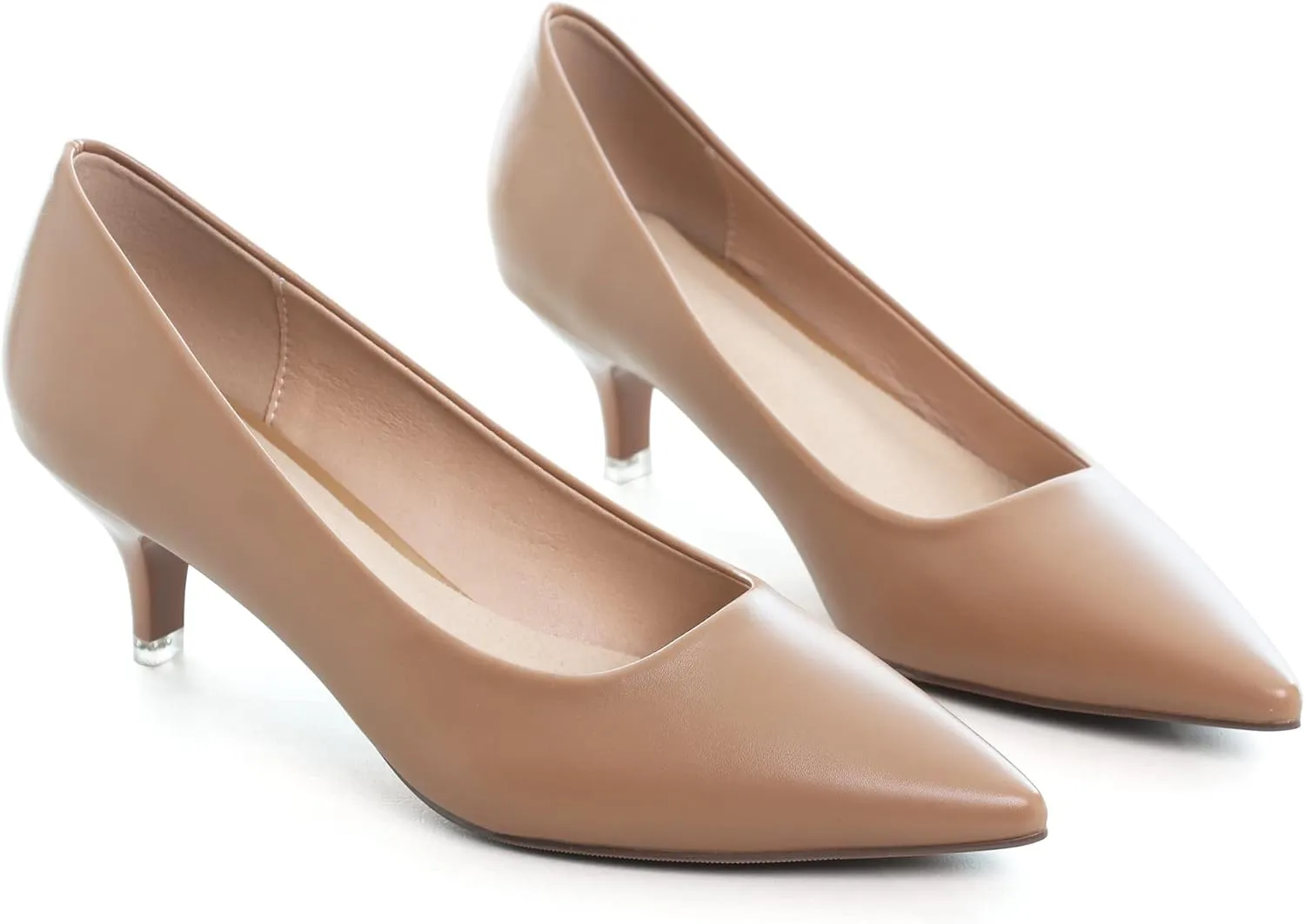 Women's Low Kitten Heel Pumps Classic Fashion Dress Pumps Simple Heeled Shoes for Office Work