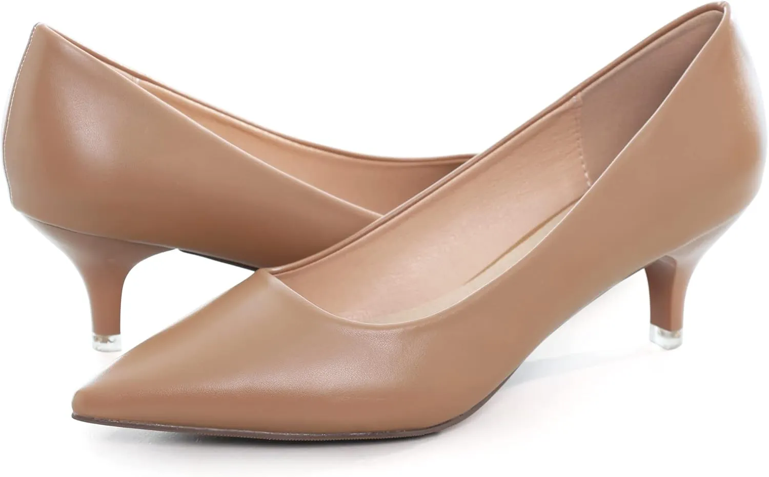 Women's Low Kitten Heel Pumps Classic Fashion Dress Pumps Simple Heeled Shoes for Office Work