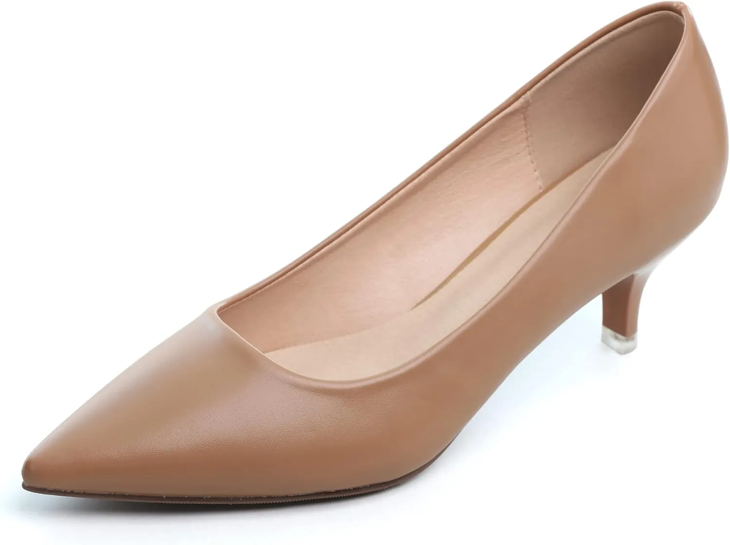 Women's Low Kitten Heel Pumps Classic Fashion Dress Pumps Simple Heeled Shoes for Office Work