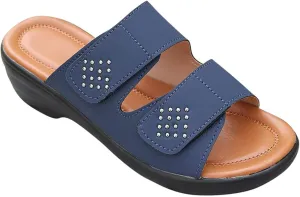 Womens Low Wedge Sandals Fashion Slip on Slides Comfort Indoor Outdoor Arch Support Sandal Trendy Casual Beach Shoes