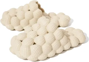Womens Mens Massage Bubble Slides Slippers, Lychee Non-Slip Spa Slippers, Soft Breathable Stress Relief Slide Sandals For Gym Shower Bedroom Home Sandals