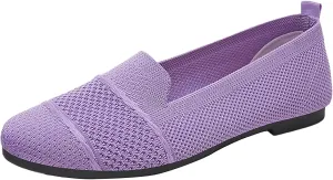 Womens Mesh Loafer Flat Walking Running Comfortable Round Toe Ballet Breathable Dress Washable Work Slip-on Shoes