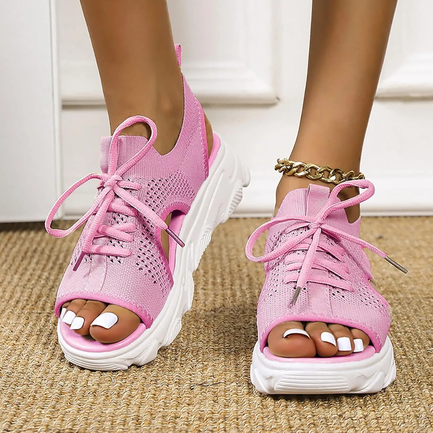 Women's Orthopaedic Shoes, Slippers, Black, Breathable Toe Sandals, Comfortable Leisure Mules, Trendy Summer Outdoor Beach Slippers