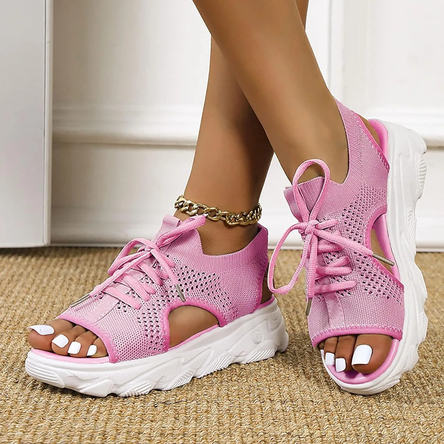 Women's Orthopaedic Shoes, Slippers, Black, Breathable Toe Sandals, Comfortable Leisure Mules, Trendy Summer Outdoor Beach Slippers
