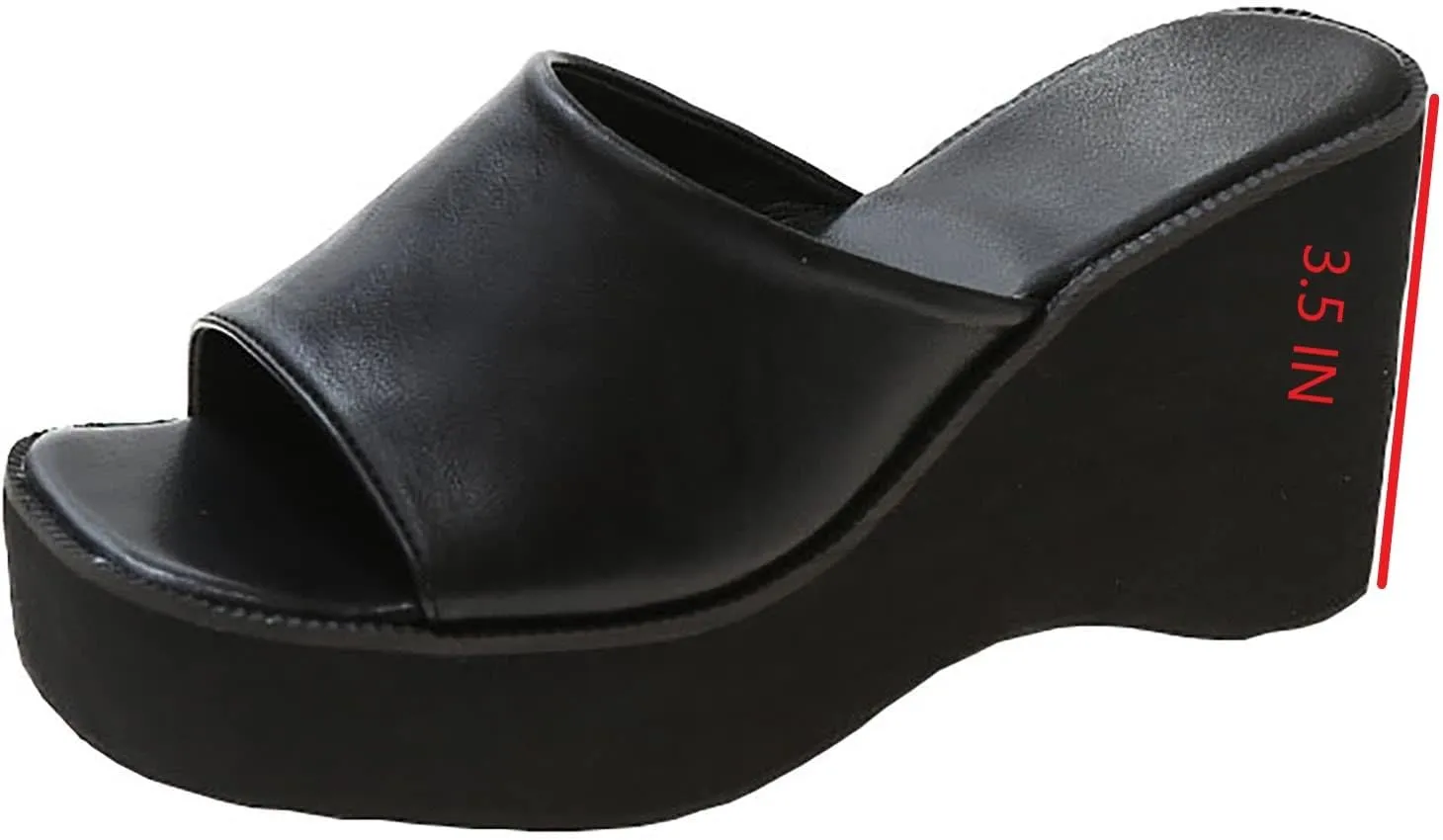 Women's Platform Wedge Slip On Sandals Comfortable Memory Foam Slippers Flat Slope Heel Sandals