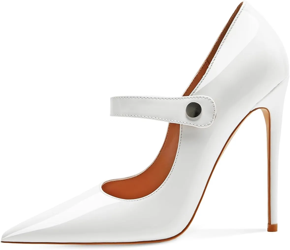 Womens Pointed-Toe Bag-Toe Ankle Strap 4.7 in High Heels Pumps Party Nightclub Wedding Daily Wild Shoes