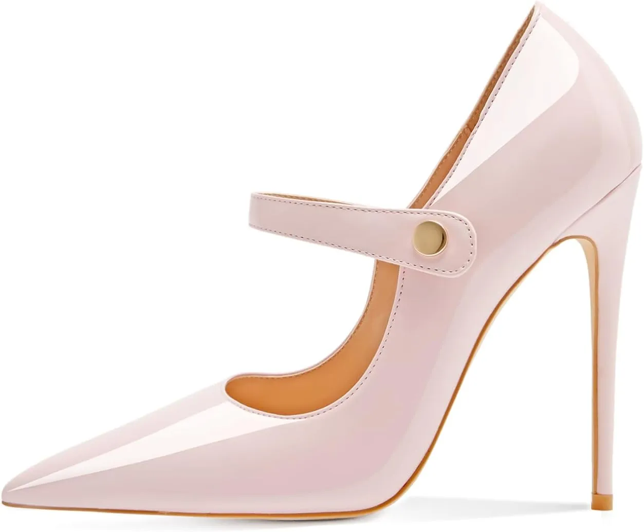 Womens Pointed-Toe Bag-Toe Ankle Strap 4.7 in High Heels Pumps Party Nightclub Wedding Daily Wild Shoes