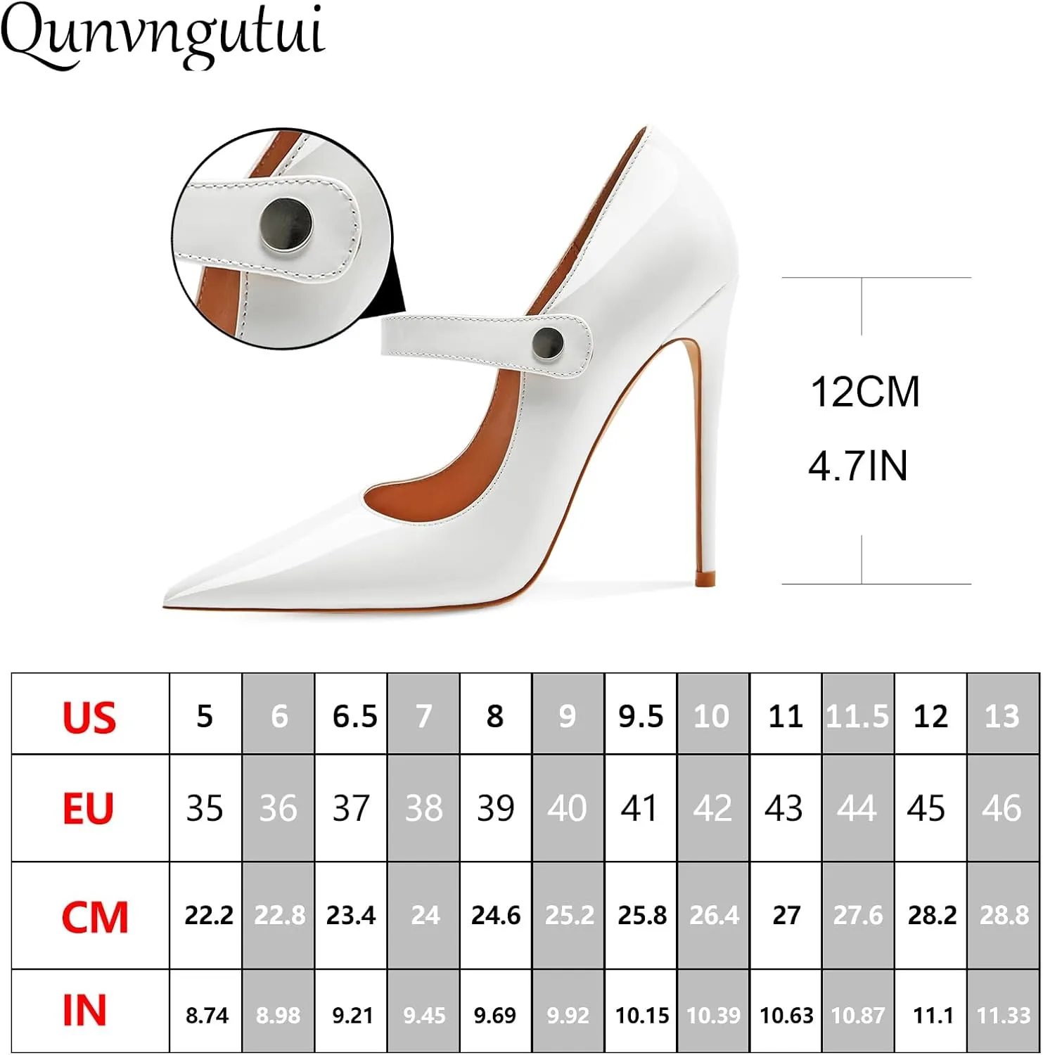 Womens Pointed-Toe Bag-Toe Ankle Strap 4.7 in High Heels Pumps Party Nightclub Wedding Daily Wild Shoes