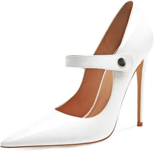 Womens Pointed-Toe Bag-Toe Ankle Strap 4.7 in High Heels Pumps Party Nightclub Wedding Daily Wild Shoes