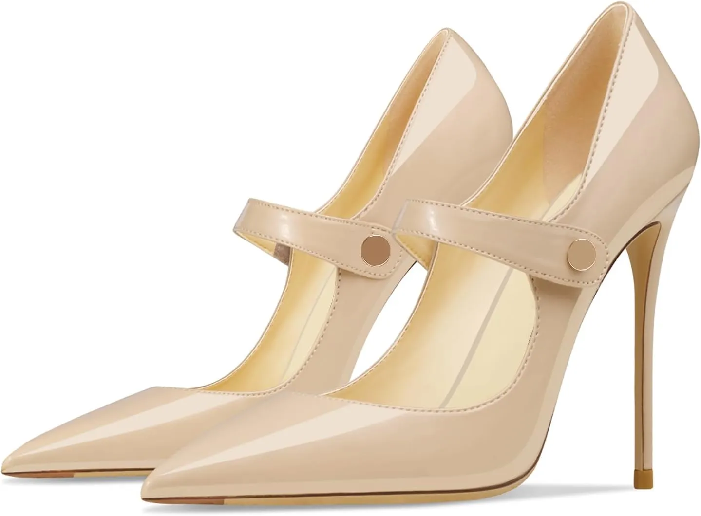 Womens Pointed-Toe Bag-Toe Ankle Strap 4.7 in High Heels Pumps Party Nightclub Wedding Daily Wild Shoes