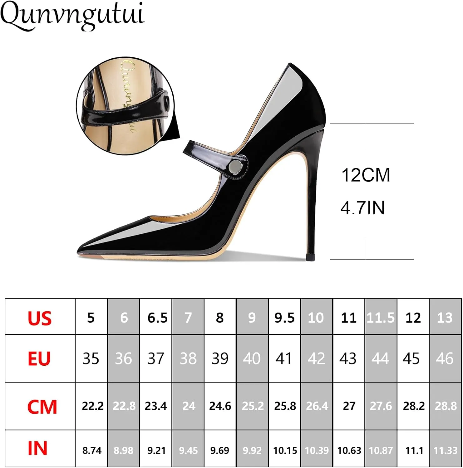 Womens Pointed-Toe Bag-Toe Ankle Strap 4.7 in High Heels Pumps Party Nightclub Wedding Daily Wild Shoes