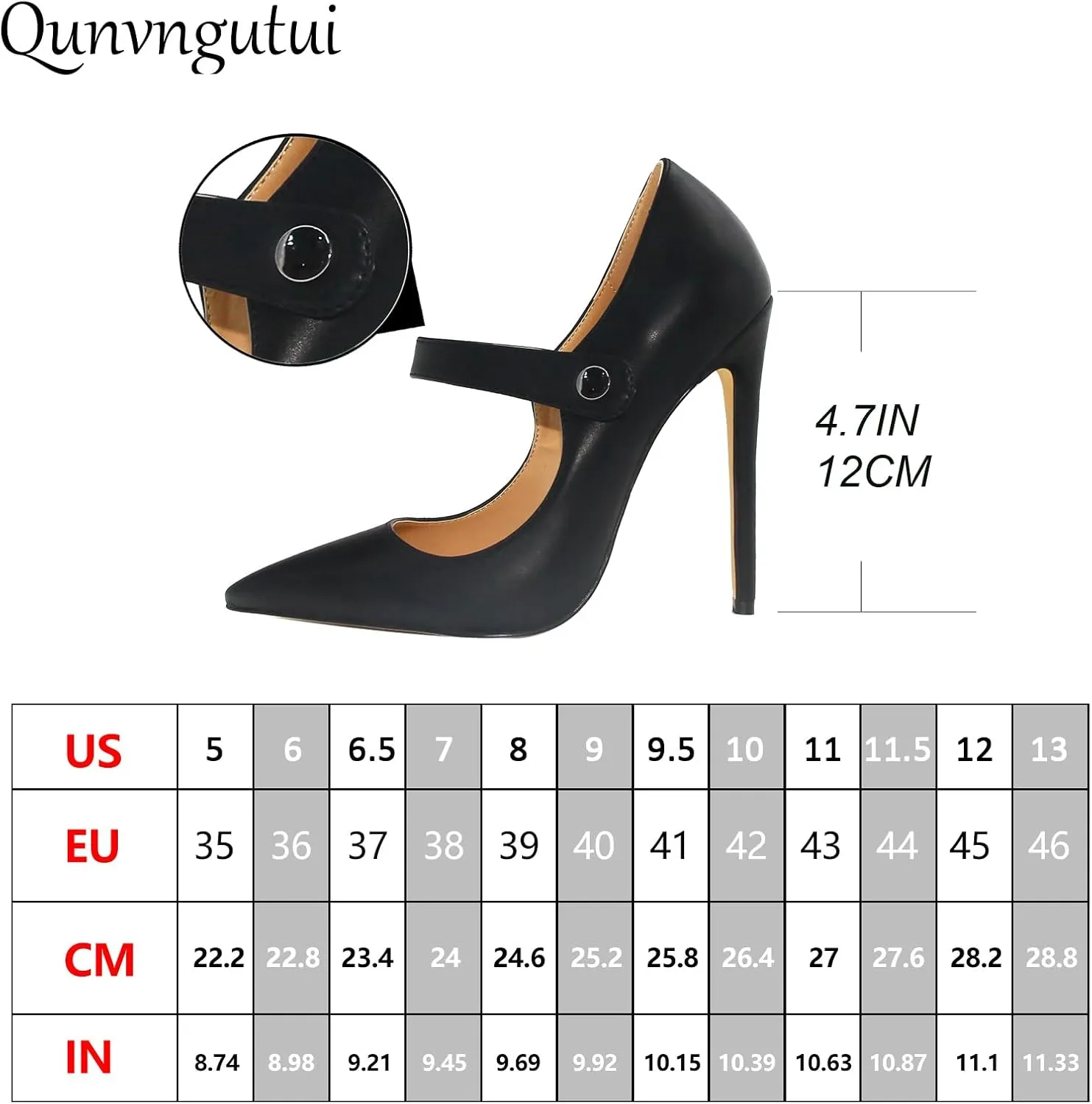 Womens Pointed-Toe Bag-Toe Ankle Strap 4.7 in High Heels Pumps Party Nightclub Wedding Daily Wild Shoes