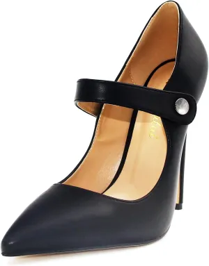 Womens Pointed-Toe Bag-Toe Ankle Strap 4.7 in High Heels Pumps Party Nightclub Wedding Daily Wild Shoes