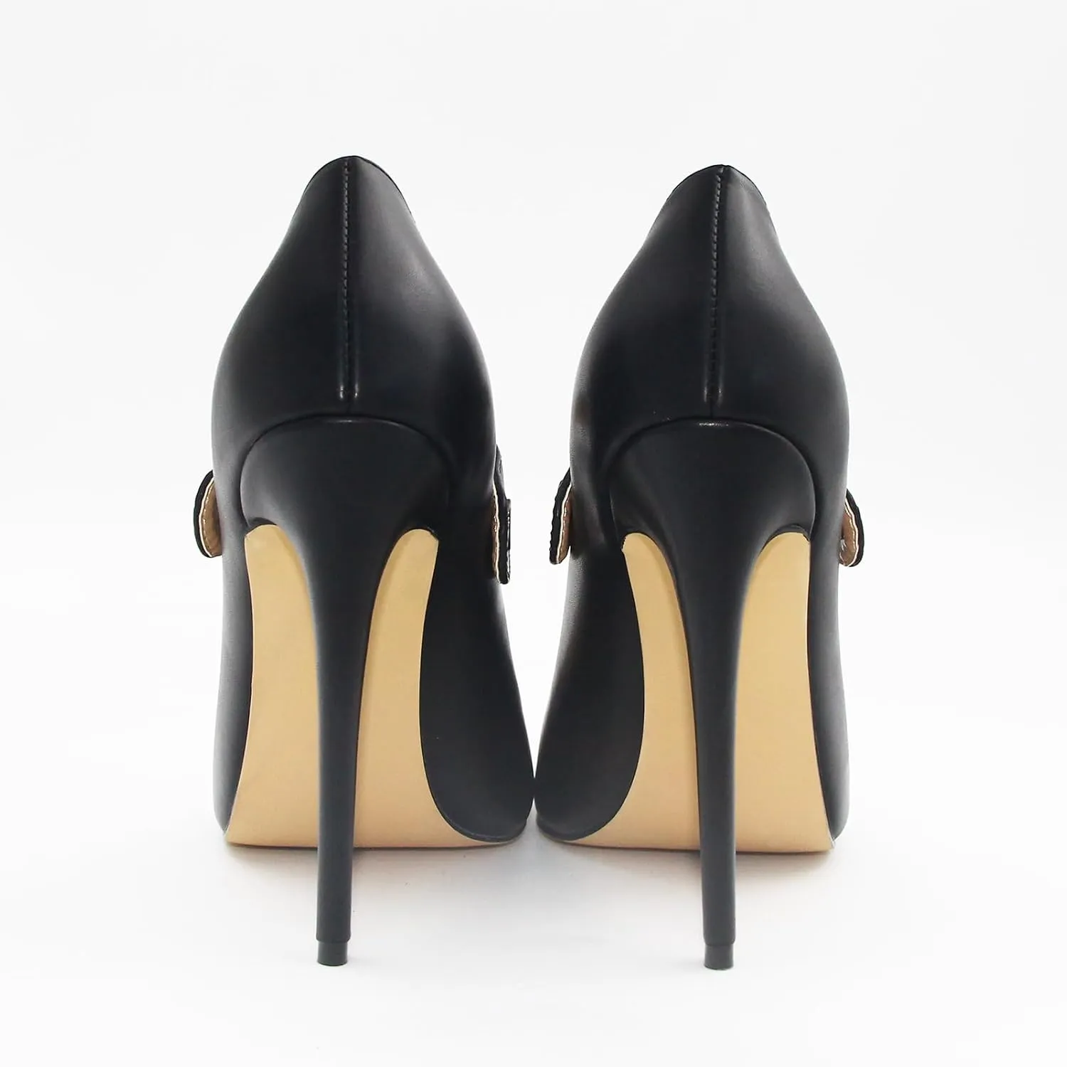 Womens Pointed-Toe Bag-Toe Ankle Strap 4.7 in High Heels Pumps Party Nightclub Wedding Daily Wild Shoes