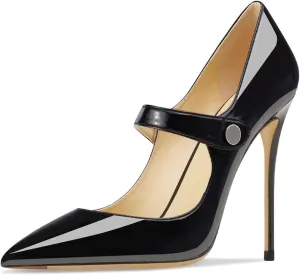 Womens Pointed-Toe Bag-Toe Ankle Strap 4.7 in High Heels Pumps Party Nightclub Wedding Daily Wild Shoes