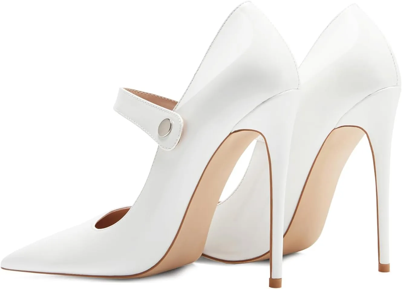 Womens Pointed-Toe Bag-Toe Ankle Strap 4.7 in High Heels Pumps Party Nightclub Wedding Daily Wild Shoes