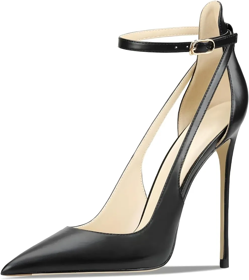 Women's Pointed-Toe Bag-Toe Strappy High-Heeled Shoes Sexy Stiletto Pumps