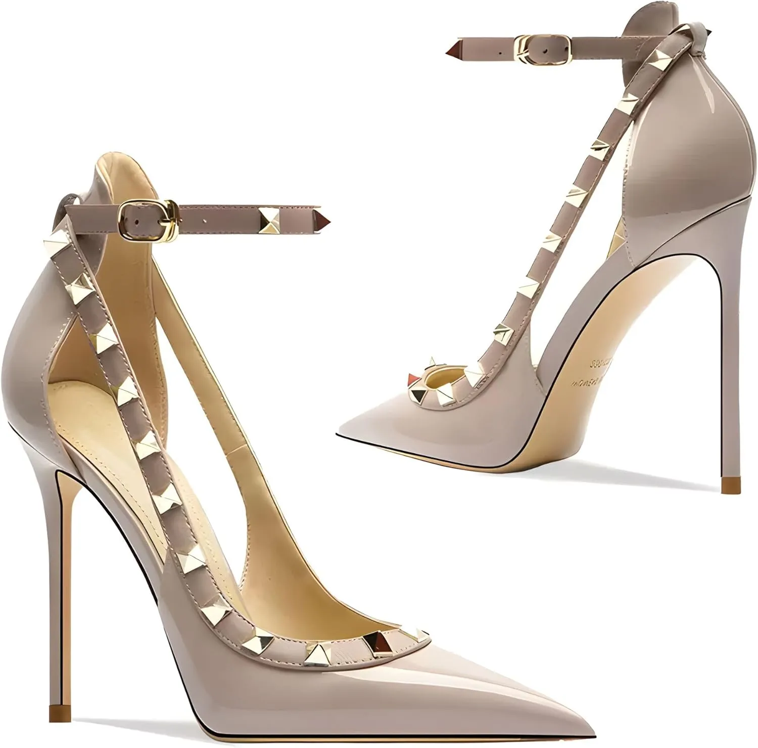 Women's Pointed-Toe Bag-Toe Strappy High-Heeled Shoes Sexy Stiletto Pumps