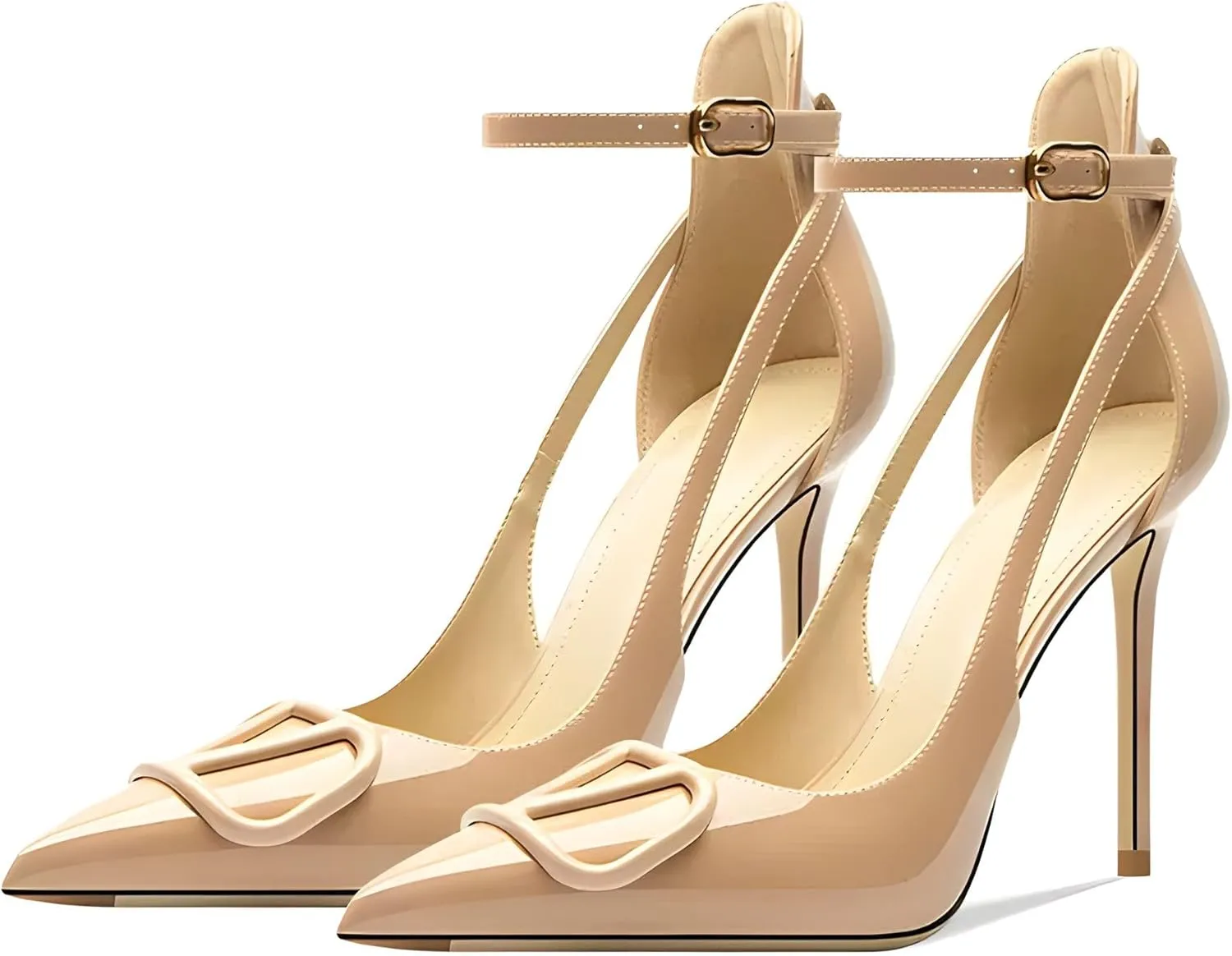 Women's Pointed-Toe Bag-Toe Strappy High-Heeled Shoes Sexy Stiletto Pumps