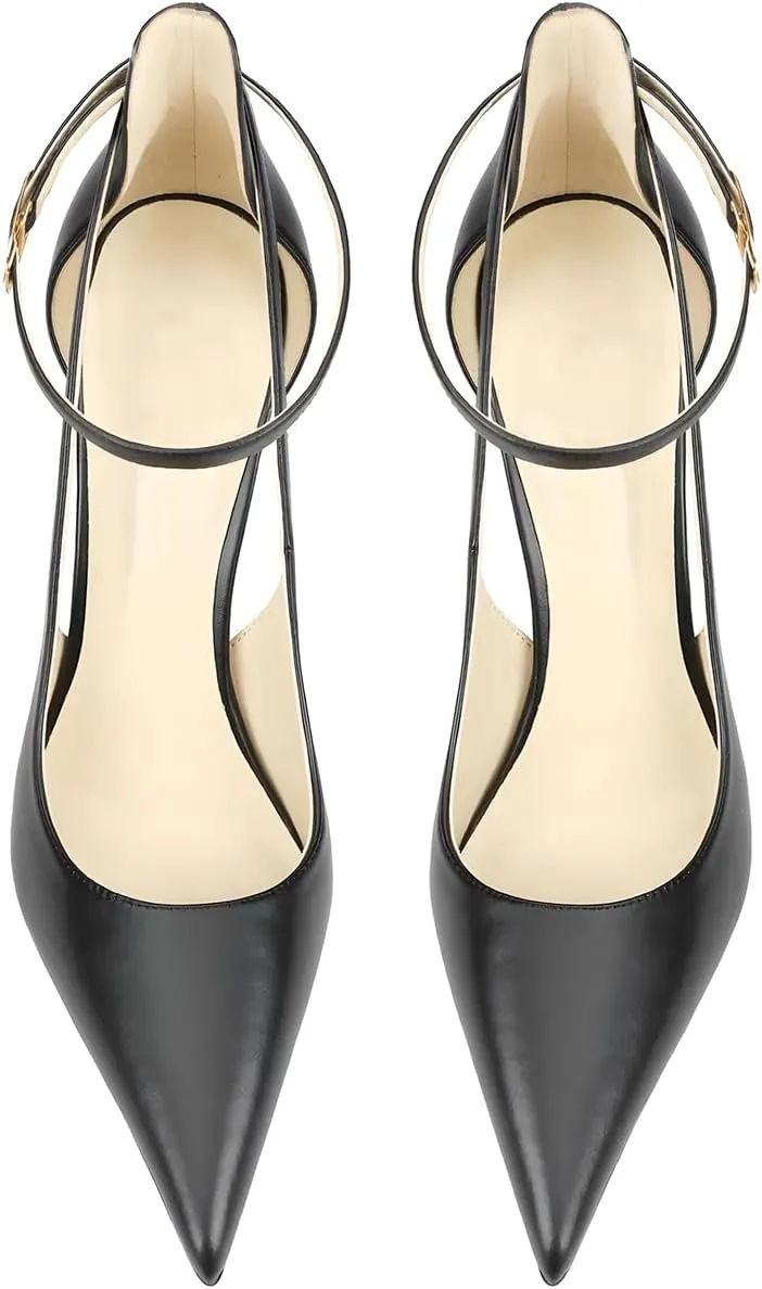 Women's Pointed-Toe Bag-Toe Strappy High-Heeled Shoes Sexy Stiletto Pumps