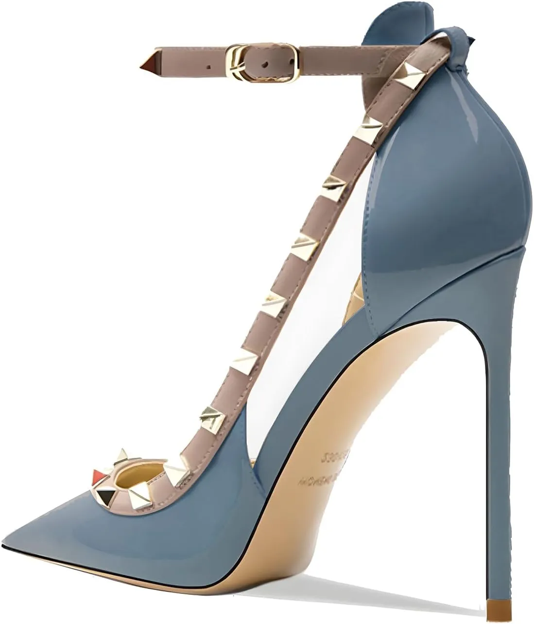 Women's Pointed-Toe Bag-Toe Strappy High-Heeled Shoes Sexy Stiletto Pumps