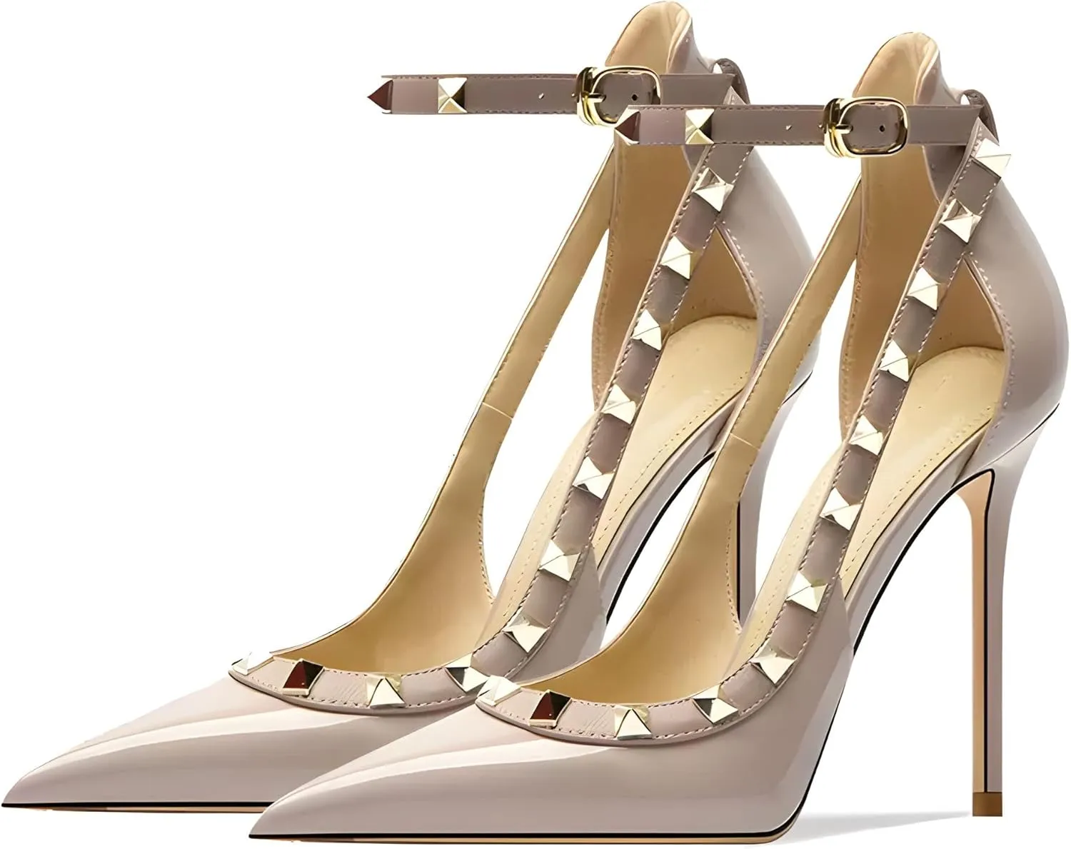 Women's Pointed-Toe Bag-Toe Strappy High-Heeled Shoes Sexy Stiletto Pumps