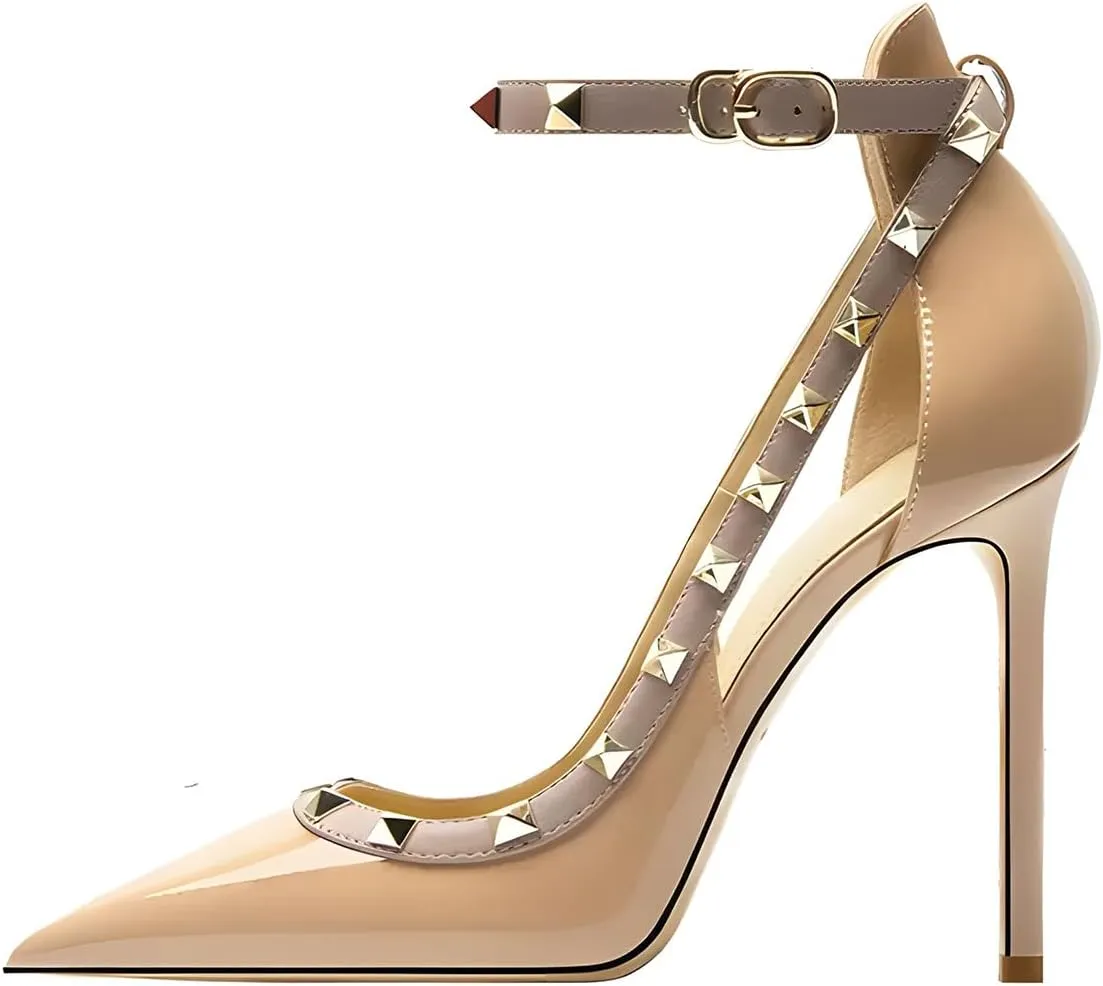 Women's Pointed-Toe Bag-Toe Strappy High-Heeled Shoes Sexy Stiletto Pumps