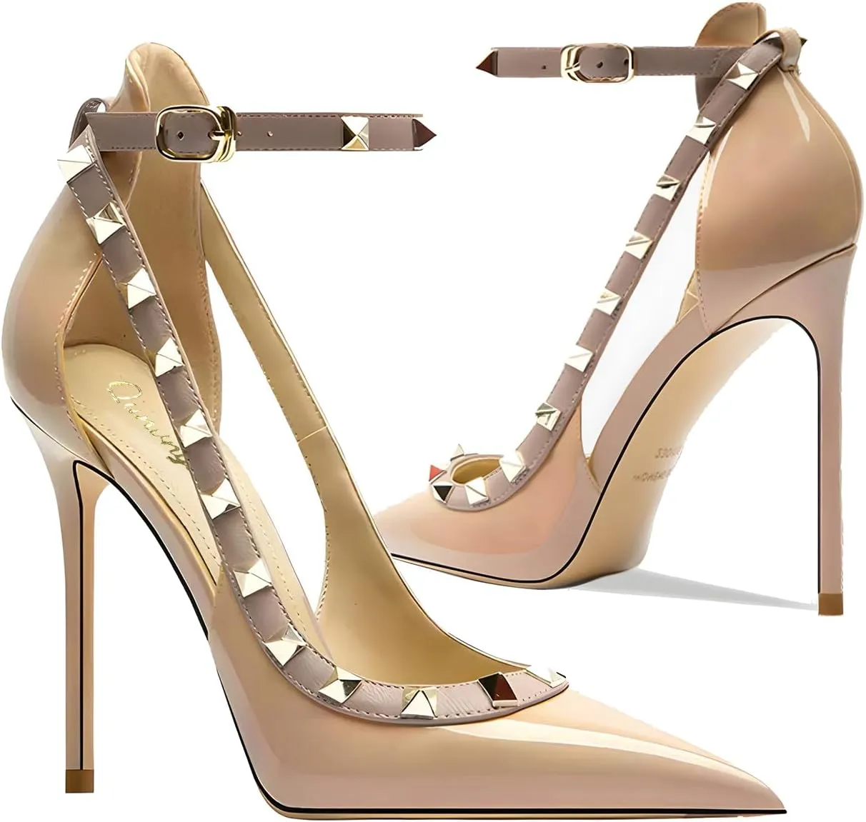 Women's Pointed-Toe Bag-Toe Strappy High-Heeled Shoes Sexy Stiletto Pumps