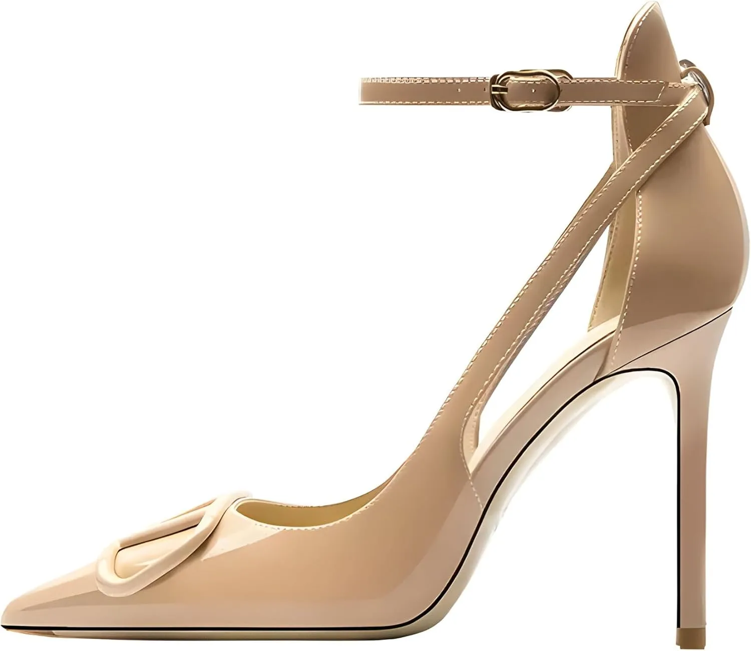 Women's Pointed-Toe Bag-Toe Strappy High-Heeled Shoes Sexy Stiletto Pumps