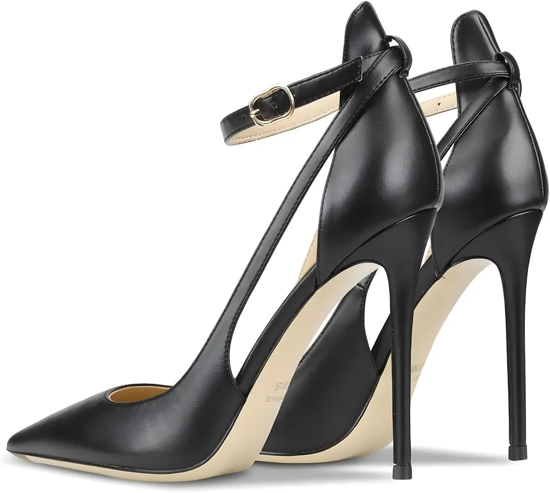 Women's Pointed-Toe Bag-Toe Strappy High-Heeled Shoes Sexy Stiletto Pumps